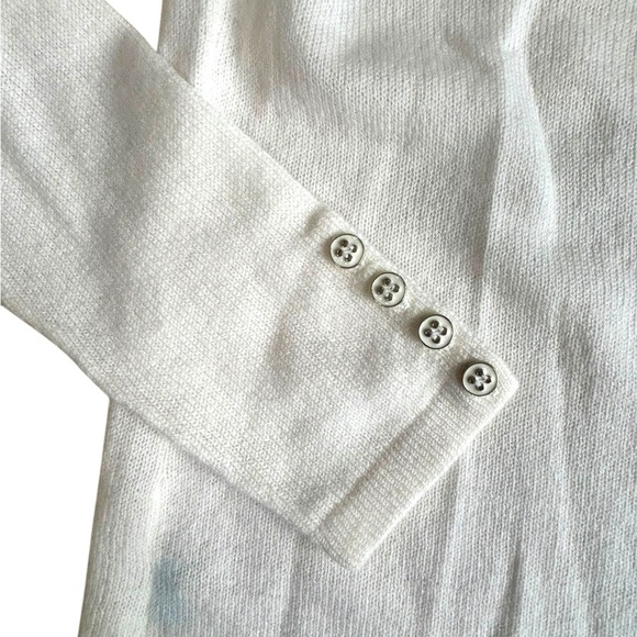 J.Mclaughlin Womens Jamey 100% Cashmere Sweater Ivory Crewneck Size Medium NWT - Picture 9 of 11